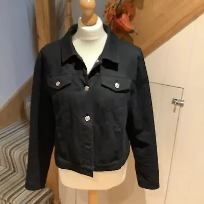 Buy Ruth Langsford Cotton Twill Denim Style Jacket, Black - Size 16 RRP £51 • 25£