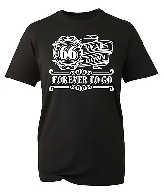 Buy 66th Birthday Gift Mens T-Shirt TShirt T Shirt 66 Years Old Down Forever To Go • 9.99£