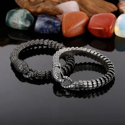 Buy Vintage Snake Ouroboros High Quality Men Bracelets Stainless Steel Women Jewelry • 24.32£