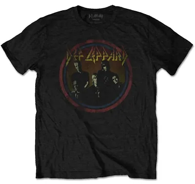 Buy Def Leppard Vintage Circle Black T-Shirt NEW OFFICIAL • 15.19£
