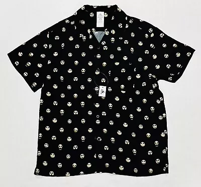 Buy Disney Parks Nightmare Before Christmas Jack Skellington Button Down Camp Shirt • 29.85£