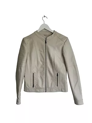 Buy  Soya Concept Vegan Leather Jacket Biker Faux Size 36 UK 8 10 Designer Full Zip • 29.99£