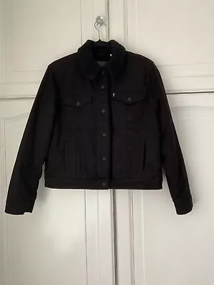 Buy Levis Women's Denim Trucker Fleece Sherpa Jacket Black, Medium - Used • 34.99£