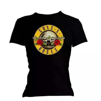 Buy Guns N' Roses - Ladies T-Shirt  Classic Bullet Logo Skinny Fit XXX - M1362z • 17.98£