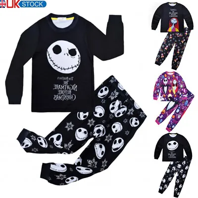 Buy Kids Girls Boys Nightmare Before Christmas Pyjamas Loungewear Nightwear PJs Set • 11.99£