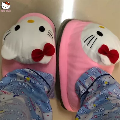 Buy Women HelloKitty Big Head Shoes Doll Soft Home Fluffy Shoes Warm Indoor Slippers • 20.30£
