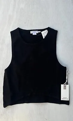 Buy Good American Black Knit Cut In Cropped Pullover Sweater Size 3/4 • 28.34£