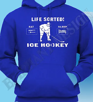 Buy Ice Hockey Hoody Hoodie T-Shirt Life Sorted Various Colours Great Gift Idea • 22.95£