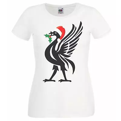 Buy Ladies White Liver Bird Christmas Hat Xmas Festive Sports T-Shirt • 12.95£