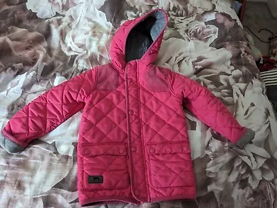 Buy Trespass Jacket 5-6 Years Pink Padded Quilted Corduroy Trim Coldheat • 9.99£