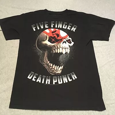 Buy Five Finger Death Punch Shirt Mens Size M Metal Skull 5 Nu Heavy War LA CA Fist • 5.68£