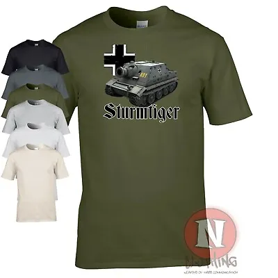 Buy Sturmtiger T-shirt WW2 German Military Armour World Tiger 1 Assault Gun • 14.99£