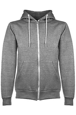 Buy Mens Plain Hooded Hoodies Hoody American Fleece Zip Jacket Sweat Shirt Top • 11.49£
