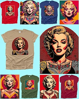 Buy Marilyn Monroe Tattoo Abstract Movie Star Icon Music 60s Mens Tshirt Woman UK • 9.99£