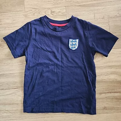 Buy Boy's England Navy Embroidered Logo Short Sleeve T-Shirt Size 5-6 Years • 2£