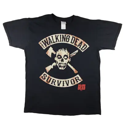 Buy Gildan The Walking Dead Survivor T Shirt Size M Black Cotton Crew Short Sleeve • 12.14£
