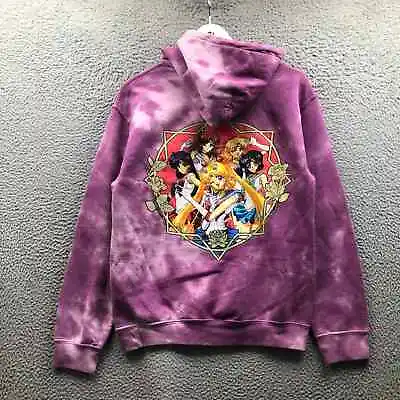 Buy Sailor Moon Crystal Sweatshirt Hoodie Women's Small S Tie Dye Graphic Purple  • 28.41£