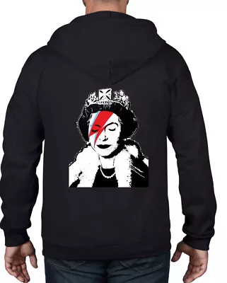 Buy BANKSY QUEEN BITCH FULL ZIP HOODIE - Ziggy Stardust David Bowie T-Shirt • 29.95£