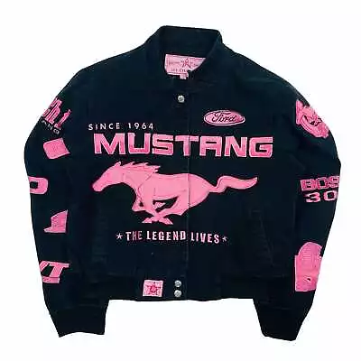 Buy Vintage  Ford Mustang Cropped Embroidered Denim Jacket - Small • 125£
