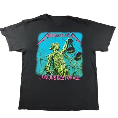 Buy Bravado Metallica And Justice For All T Shirt Size L Black Graphic Music Band • 17.99£