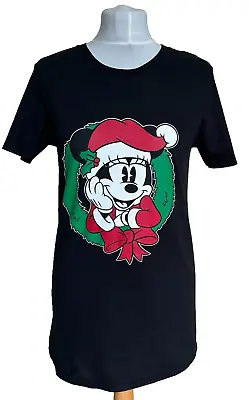 Buy Black Disney Minnie Mouse Christmas Wreath Short Sleeve Top - Size 6/8 - Boohoo • 4£