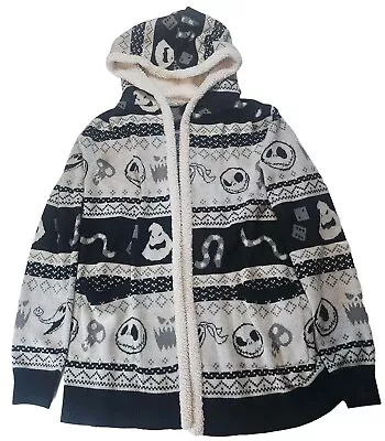 Buy Nightmare Before Christmas Open Front Fair Isle Cardigan Sweater Women's Small • 35.99£