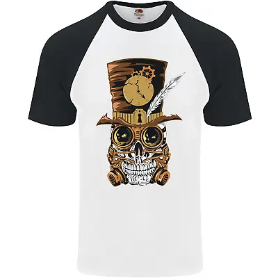 Buy Steampunk Skull Mens S/S Baseball T-Shirt • 9.99£
