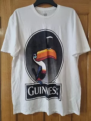 Buy Official Guinness Toucan Print White T-shirt - Men's Size Medium Oversize Baggy • 4.99£