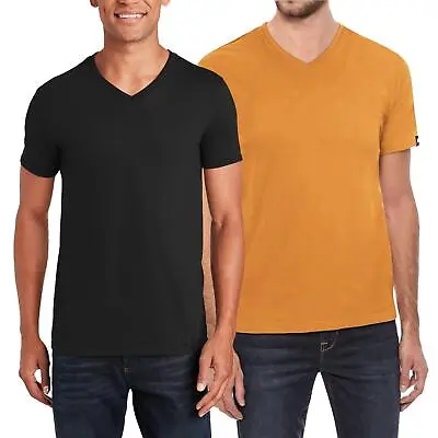 Buy 2 Pack Men’s V-Neck T-Shirts Plain Short Sleeve Casual Regular 100% Cotton S-3XL • 6.99£