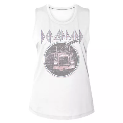 Buy Def Leppard On Through The Night Faded Women's Muscle Tank T Shirt Band Merch • 24.10£