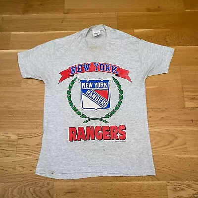 Buy Vintage NHL New York Rangers T Shirt S M Single Stitch Ice Hockey USA 1990 90s • 17.49£