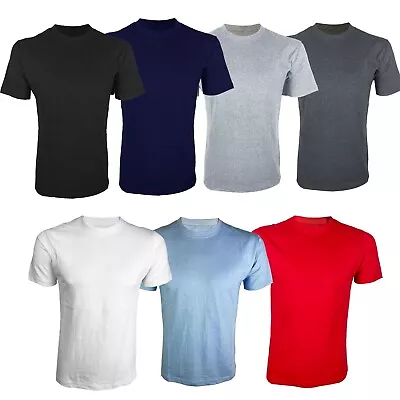 Buy PACK OF 3 X Mens T Shirts Crew Neck Short Sleeve Plain Tee Shirt • 11.99£