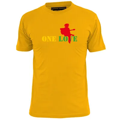 Buy Mens One Love Colour Reggae T Shirt Weed Spliff Doctor Marley • 10.99£