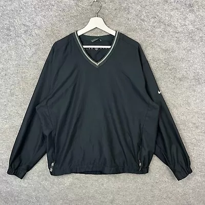 Buy Nike Jacket Mens Large Black Golf Windbreaker Pullover V Neck Jumper Sweatshirt • 24.99£