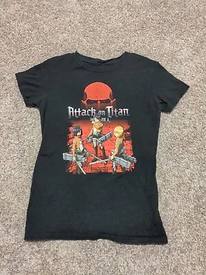 Buy Attack On Titan Graphic Print Shirt Womens Size L Black Ripple Junction Anime • 14.22£