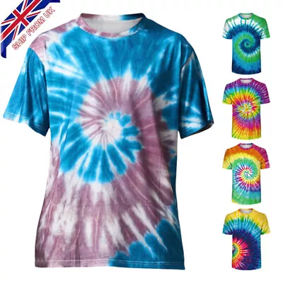 Buy Tie Dye T-Shirt Top Tee Tye Die Music Festival Hipster Indie Retro Unisex Tees • 12.49£