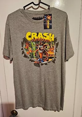 Buy CRASH BANDICOOT Mens Grey T-Shirt BNWT Size UK Medium • 12£