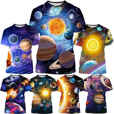 Buy Galaxy Outer Space Planet 3D Womens/mens Short Sleeve T-Shirt Casual Tops Tee • 13.19£