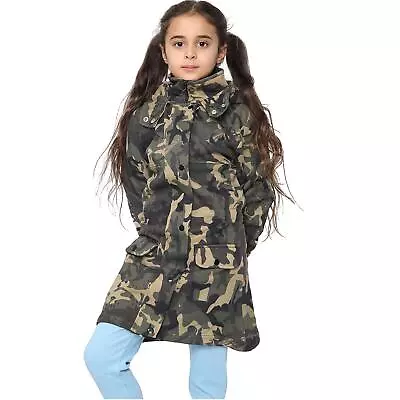 Buy Kids Hooded Camo Green Parka Jacket Faux Fur Coat New Fashion Girls Age 5-13 Yrs • 14.99£