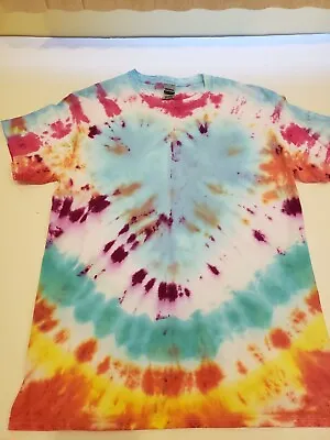 Buy Ladies Gildan Heavy CottonTie Dye T Shirt Size M Multi Color • 6.76£