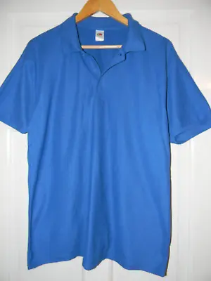 Buy Polo Shirts Mens Plain Tee T Shirt Blue  Fruit Of The Loom 65/35 XL • 5.99£