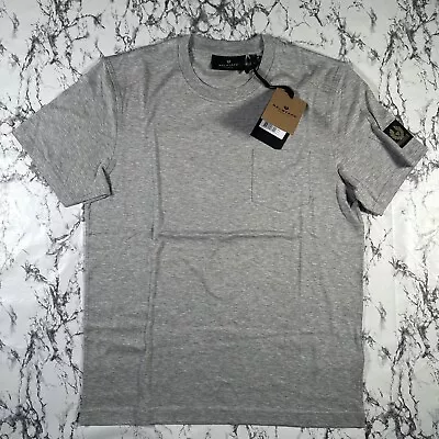 Buy BELSTAFF Mens Grey Melange Thom Pocket T Shirt SIZE SMALL Authentic BNWT Phoenix • 39.99£