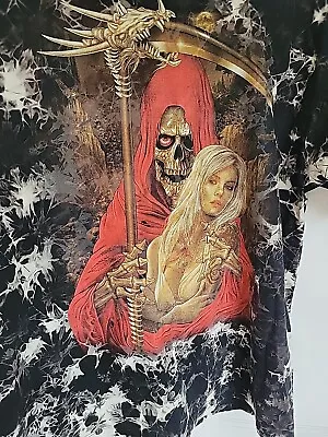 Buy Wild Grim Reaper Skull Skeleton T Shirt Size XL  • 12.99£