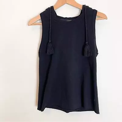 Buy Sundays Sleeveless Cropped Hoodie Pullover Sweatshirt Woman's Size 0 Black • 23.68£