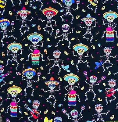 Buy Day Of The Dead Bandana Head Band Scarf Biker Gothic Skeleton Musical • 6.99£
