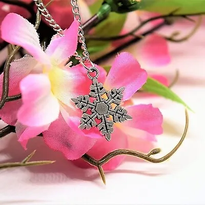 Buy NEW Snowflake Pendant Charm Frozen Silver Necklace Chain Snow Christmas Jewelry • 5.62£