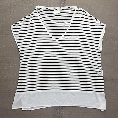 Buy Witchery Womens T-Shirt Top Extra Large White Sheer Short Sleeve V-Neck Mark 521 • 12.54£
