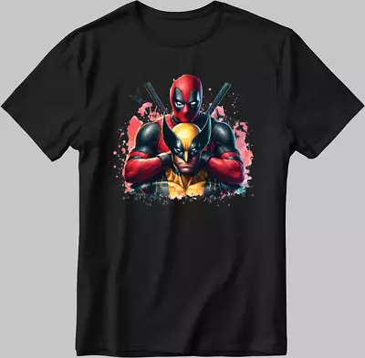 Buy Wolverine-Deadpool Marvel Avengers Short Sleeve White-Black Men's / Women's N622 • 11£