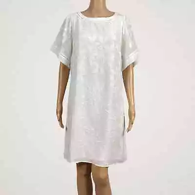 Buy Ann Taylor PETITE LEAVES JACQUARD FLUTTER SLEEVE DRESS WINTER WHITE Medium • 42.63£
