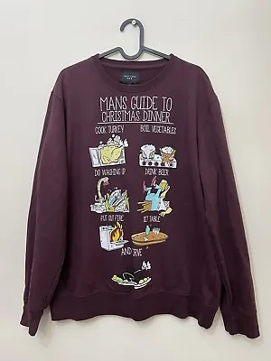 Buy New Look Mens Christmas Jumper Guide To Dinner Graphic Print Sweatshirt Size L • 16£